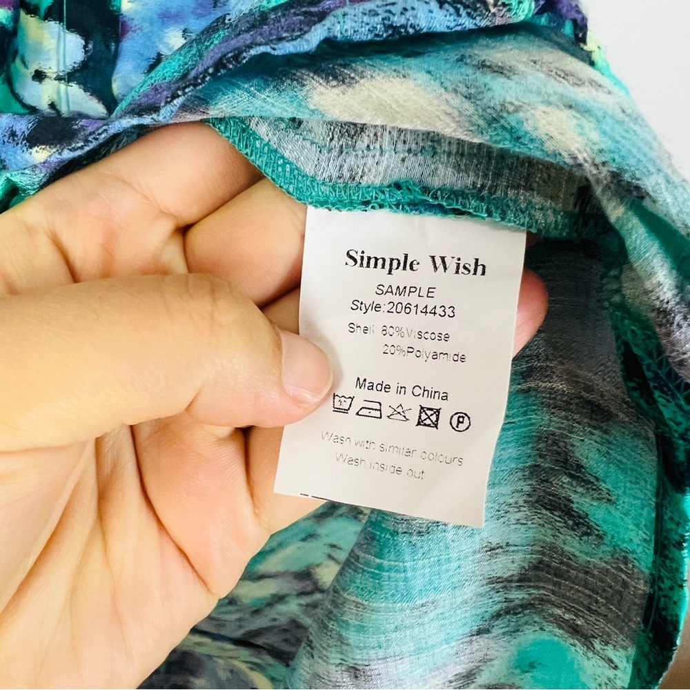 NWT Simple Wish Vibrant Blue Multicolor Tunic dress women size EU 46 Xl/ XXL - Picture 13 of 14